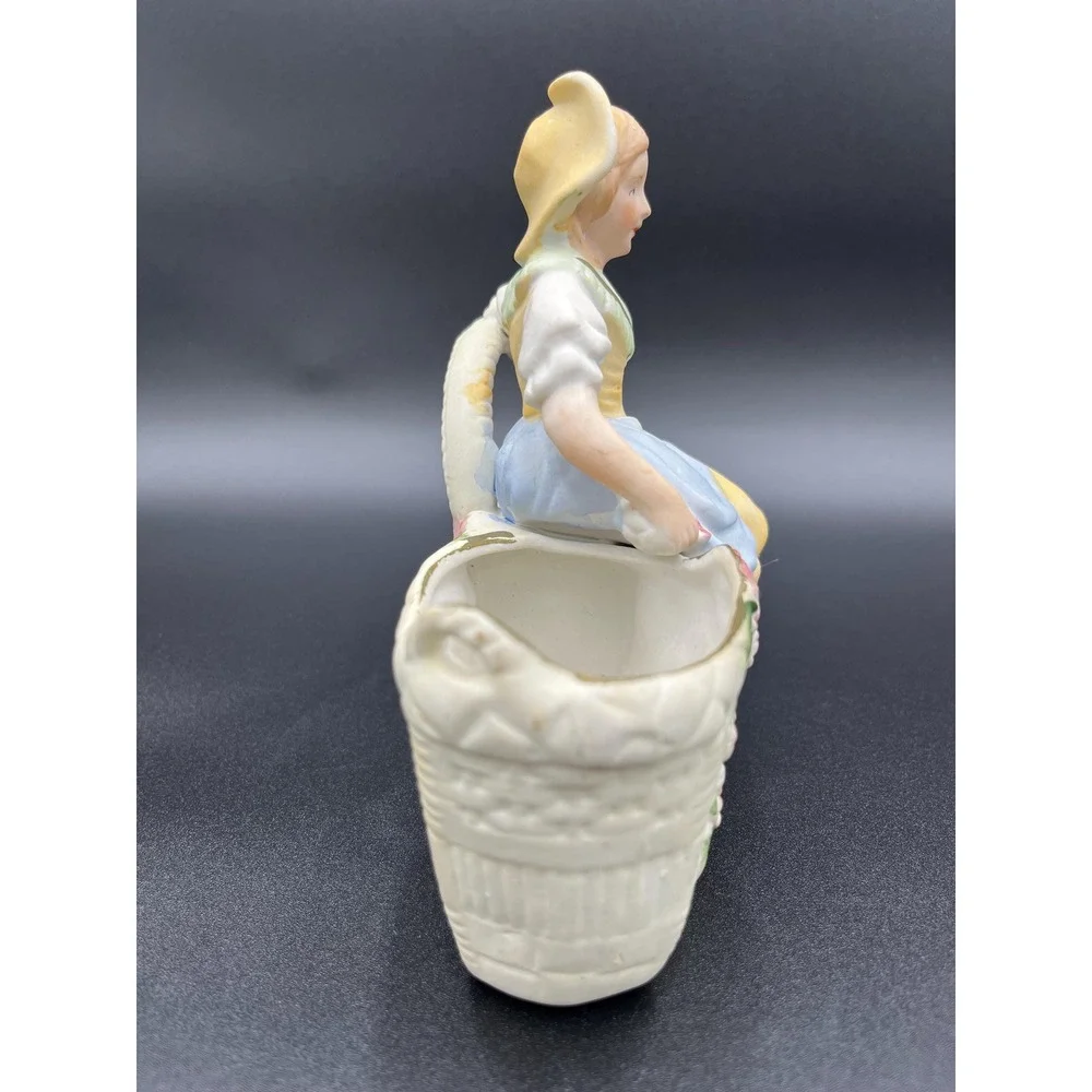 Vintage Lipper & Mann Dutch Girl Double Basket Planter
